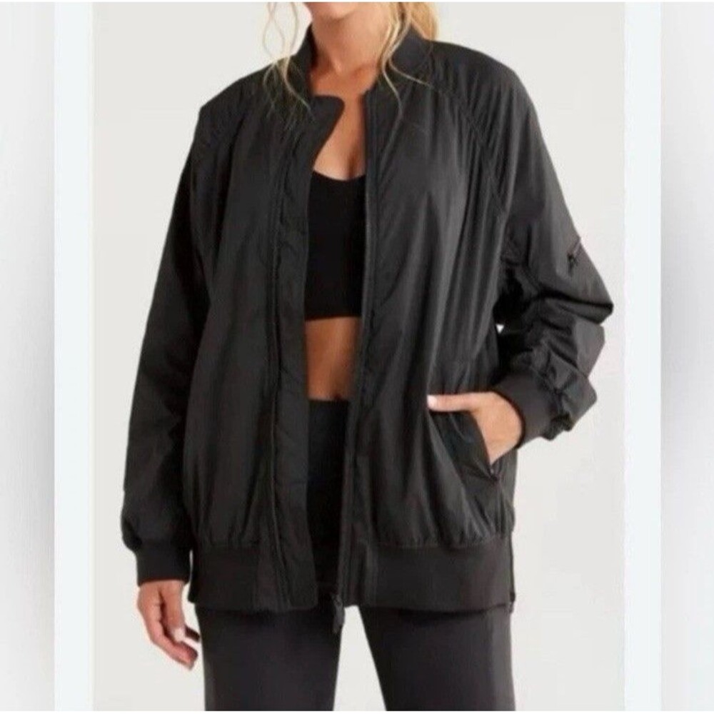 Zella Longline Bomber Jacket Women’s Black Small